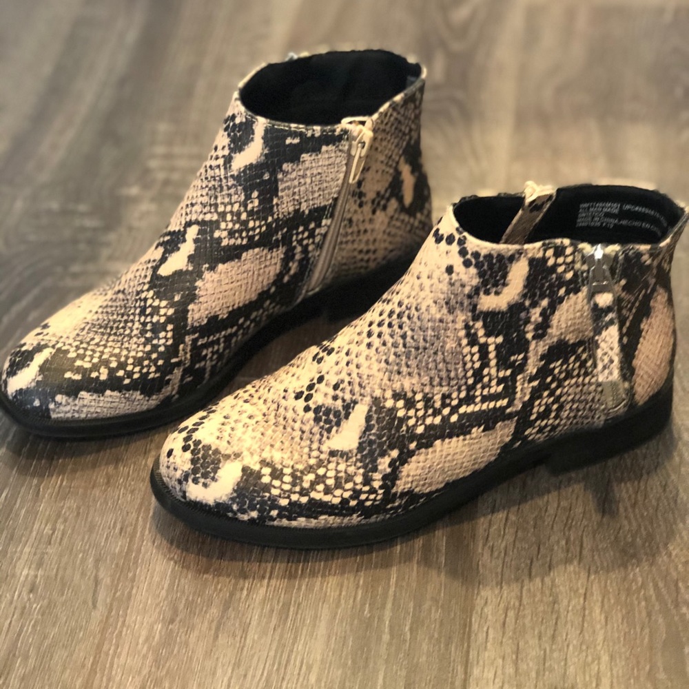Snakeskin ankle boots